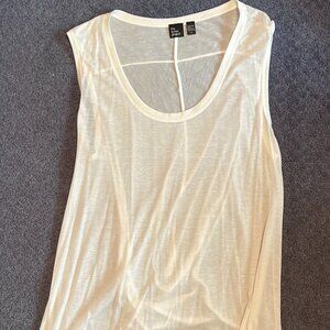 Eileen Fisher Long & Breezy Sleeveless Top, White, Small